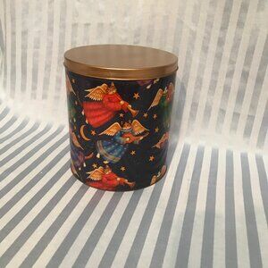 11" Holiday Cat Angel Tin - Good Condition